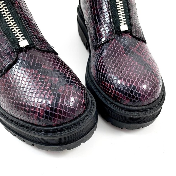 Marc Fisher Purple and Black Modern Chunky Combat Boots ankle boots - Picture 5 of 13